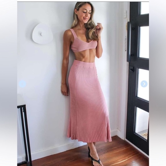 NWT Hansen and & Gretel ANOUK BRA designer ribbed knit crop top bralette pink - Picture 8 of 12